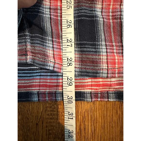 Free People Little Bit of Sugar Plaid Sequin Flannel Top Size Medium Streetwear - Picture 10 of 10